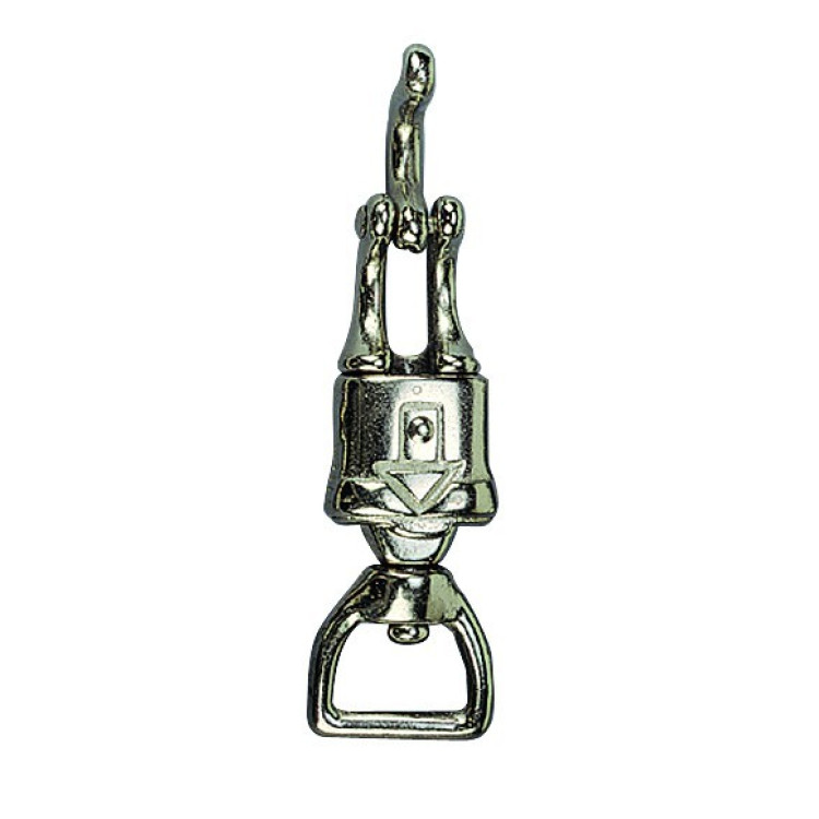 Mosquetão de pânico com argola quadrada giratória de 25 mm Mosquetão de pânico com argola quadrada giratória de 25 mm