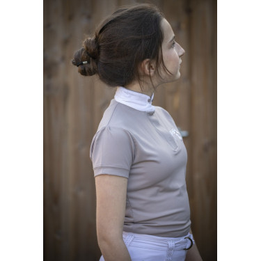 Polo de competição Pénélope Madrid de mangas curtas Cinzento-acastanhado Castanho Polo de competição Pénélope Madrid de mangas curtas Cinzento-acastanhado Castanho
