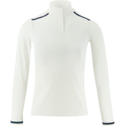 Polo de competição Pénélope Bruges de mangas compridas Branco / fita azul branca vermelha Polo de competição Pénélope Bruges de mangas compridas Branco / fita azul branca vermelha