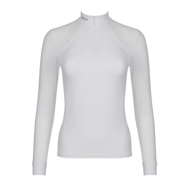 Camisa de competição LeMieux Olivia de mangas compridas Branco Camisa de competição LeMieux Olivia de mangas compridas Branco