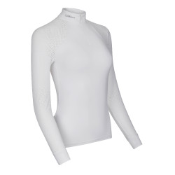 Camisa de competição LeMieux Olivia de mangas compridas Branco Camisa de competição LeMieux Olivia de mangas compridas Branco