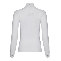 Camisa de competição LeMieux Olivia de mangas compridas Branco Camisa de competição LeMieux Olivia de mangas compridas Branco