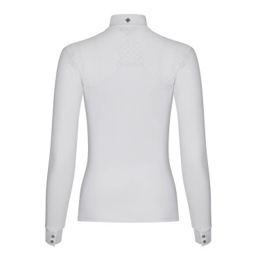 Camisa de competição LeMieux Olivia de mangas compridas Branco Camisa de competição LeMieux Olivia de mangas compridas Branco