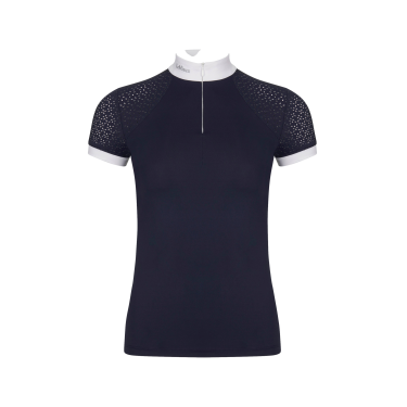 Pólo de competição LeMieux Olivia de mangas curtas Azul-marinho