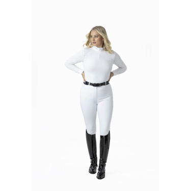 Camisa de competição LeMieux Olivia de mangas compridas Branco Camisa de competição LeMieux Olivia de mangas compridas Branco
