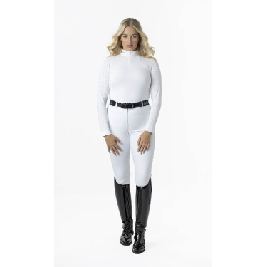 Camisa de competição LeMieux Olivia de mangas compridas Branco Camisa de competição LeMieux Olivia de mangas compridas Branco