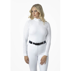 Camisa de competição LeMieux Olivia de mangas compridas Branco Camisa de competição LeMieux Olivia de mangas compridas Branco