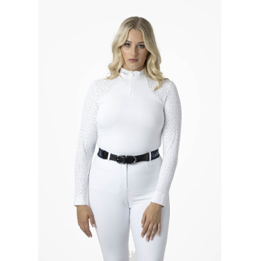Camisa de competição LeMieux Olivia de mangas compridas Branco Camisa de competição LeMieux Olivia de mangas compridas Branco