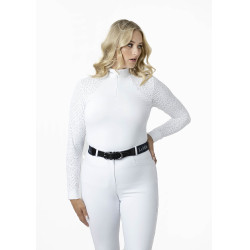 Camisa de competição LeMieux Olivia de mangas compridas Branco Camisa de competição LeMieux Olivia de mangas compridas Branco