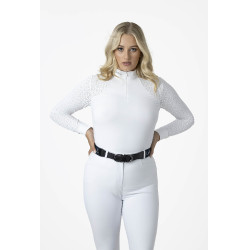 Camisa de competição LeMieux Olivia de mangas compridas Branco Camisa de competição LeMieux Olivia de mangas compridas Branco