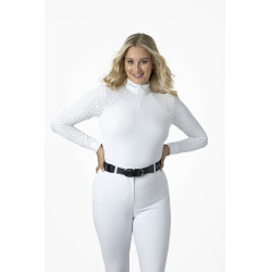 Camisa de competição LeMieux Olivia de mangas compridas Branco Camisa de competição LeMieux Olivia de mangas compridas Branco