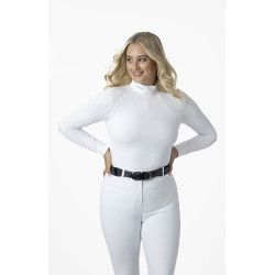 Camisa de competição LeMieux Olivia de mangas compridas Branco Camisa de competição LeMieux Olivia de mangas compridas Branco