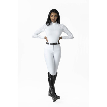 Camisa de competição LeMieux Olivia de mangas compridas Branco Camisa de competição LeMieux Olivia de mangas compridas Branco