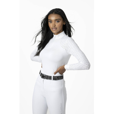 Camisa de competição LeMieux Olivia de mangas compridas Branco Camisa de competição LeMieux Olivia de mangas compridas Branco