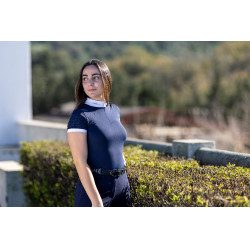 Pólo de competição LeMieux Olivia de mangas curtas Azul-marinho