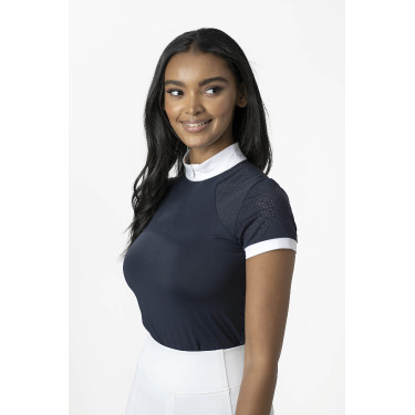 Pólo de competição LeMieux Olivia de mangas curtas Azul-marinho