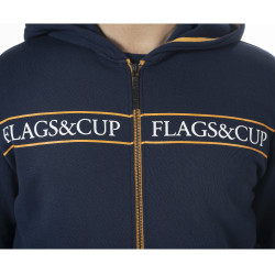 Moletom infantil com zíper Perico Flags & Cup Azul-marinho
