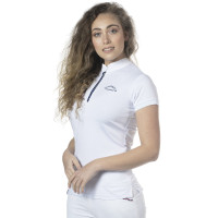 Pólo Clorinda feminino de mangas curtas Flags & Cup Branco