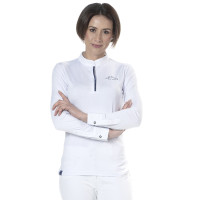 Polo Clorinda feminino de mangas compridas Flags & Cup Branco