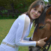 Polo Equithème Pekin de mangas compridas Branco Polo Equithème Pekin de mangas compridas Branco