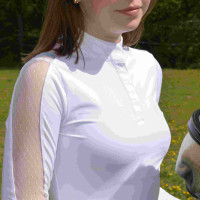 Polo Equithème Pekin de mangas compridas Branco Polo Equithème Pekin de mangas compridas Branco