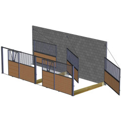 Séparation de box pivotante barreaudée / bois 3 m La Gée