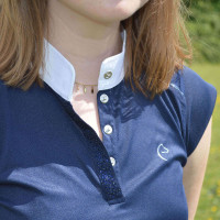 Polo Equithème Brussels com strass Azul-marinho