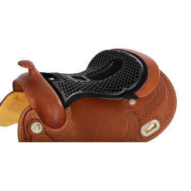 Capa de sela Acavallo Ortho-Coccyx Western Gel Hexagonal Dri-Lex 20mm Preto