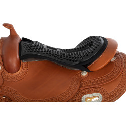 Capa de sela Acavallo Ortho-Coccyx Western Gel Hexagonal Dri-Lex 20mm Preto