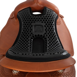 Capa de sela Acavallo Ortho-Coccyx Western Gel Hexagonal Dri-Lex 20mm Preto