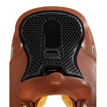 Capa de sela Acavallo Ortho-Coccyx Western Gel Hexagonal Dri-Lex 20mm Preto