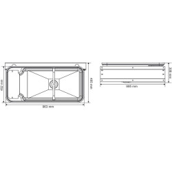 Bebedouro Polybac 75 M duplo com borda com cordão e suporte de fixação La Gée