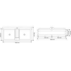 Bebedouro Polybac 72M duplo com borda interna e suporte de fixação La Gée