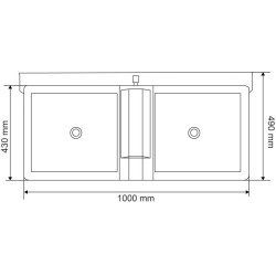 Bebedouro Polybac 72M duplo com borda interna e suporte de fixação La Gée