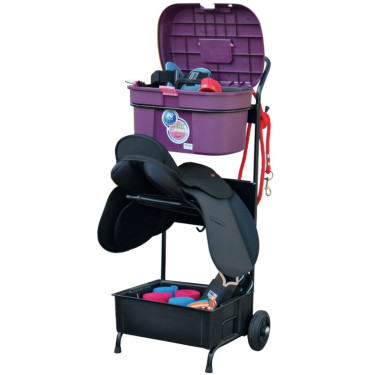 Carrinho porta-sela com baú de escovagem Box Colors La Gée Violeta / rosa