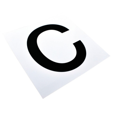 Conjunto de autocolantes com 12 letras para placas ou painéis de dressage La Gée Conjunto de autocolantes com 12 letras para placas ou painéis de dressage La Gée