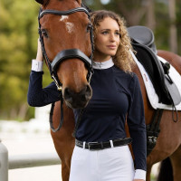 Camisa de competição LeMieux Olivia de mangas compridas Azul-marinho