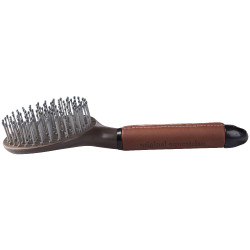 Escova para crina com cabo de couro Maddox Horze