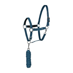 Conjunto de cabresto e guia Chicago Horze Azul lago / azul Egeu