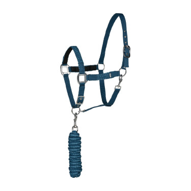 Conjunto de cabresto e guia Chicago Horze Azul lago / azul Egeu