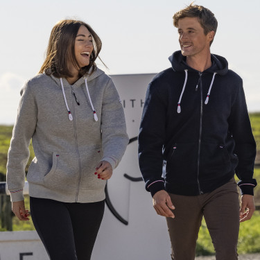 Casaco com zíper Equithème Nicolas Azul-marinho Casaco com zíper Equithème Nicolas Azul-marinho