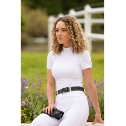 Pólo de competição LeMieux Olivia de mangas curtas Branco