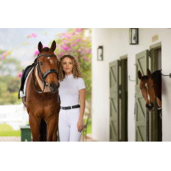 Pólo de competição LeMieux Olivia de mangas curtas Branco