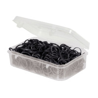 Caixa com 500 elásticos para crina Preto Caixa com 500 elásticos para crina Preto