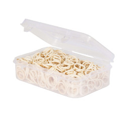 Caixa com 500 elásticos para crina Branco Caixa com 500 elásticos para crina Branco