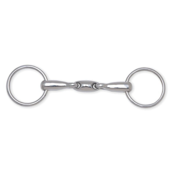Freio de bridão Metalab duplo quebrado 16 mm Freio de bridão Metalab duplo quebrado 16 mm