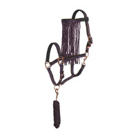 Cabeçada e corda anti-moscas de nylon Imperial Riding Multi-bordô Multicolor Cabeçada e corda anti-moscas de nylon Imperial Riding Multi-bordô Multicolor