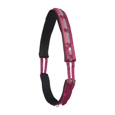 Cilha de trabalho nylon Imperial Riding Deluxe Rosa / bordô / prata Cilha de trabalho nylon Imperial Riding Deluxe Rosa / bordô / prata