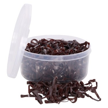 Elásticos de crina de silicone em caixa Imperial Riding Castanho Elásticos de crina de silicone em caixa Imperial Riding Castanho