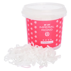 Elásticos para crina de silicone Imperial Riding Profi-Box 150g Branco Elásticos para crina de silicone Imperial Riding Profi-Box 150g Branco